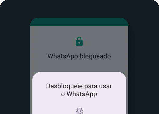 captura de tela das configurações de privacidade de bloqueio no app WhatsApp para usar o Face ou Touch ID e o bloqueio por impressão digital