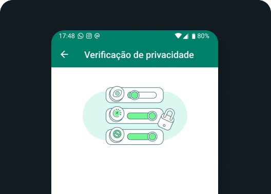 captura de tela das configurações de privacidade do WhatsApp com orientação passo a passo 