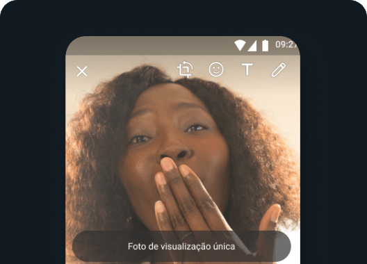 captura de tela do recurso de visualização única no WhatsApp para enviar fotos e vídeos que desaparecem após serem abertos